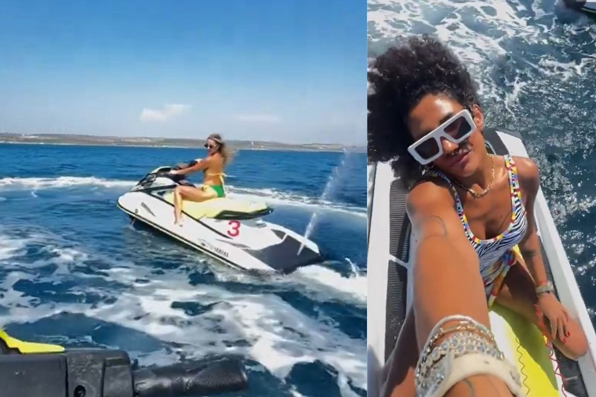 Aleyna Kalaycıoğlu ile Aysu Keskin’in jet-ski keyfi